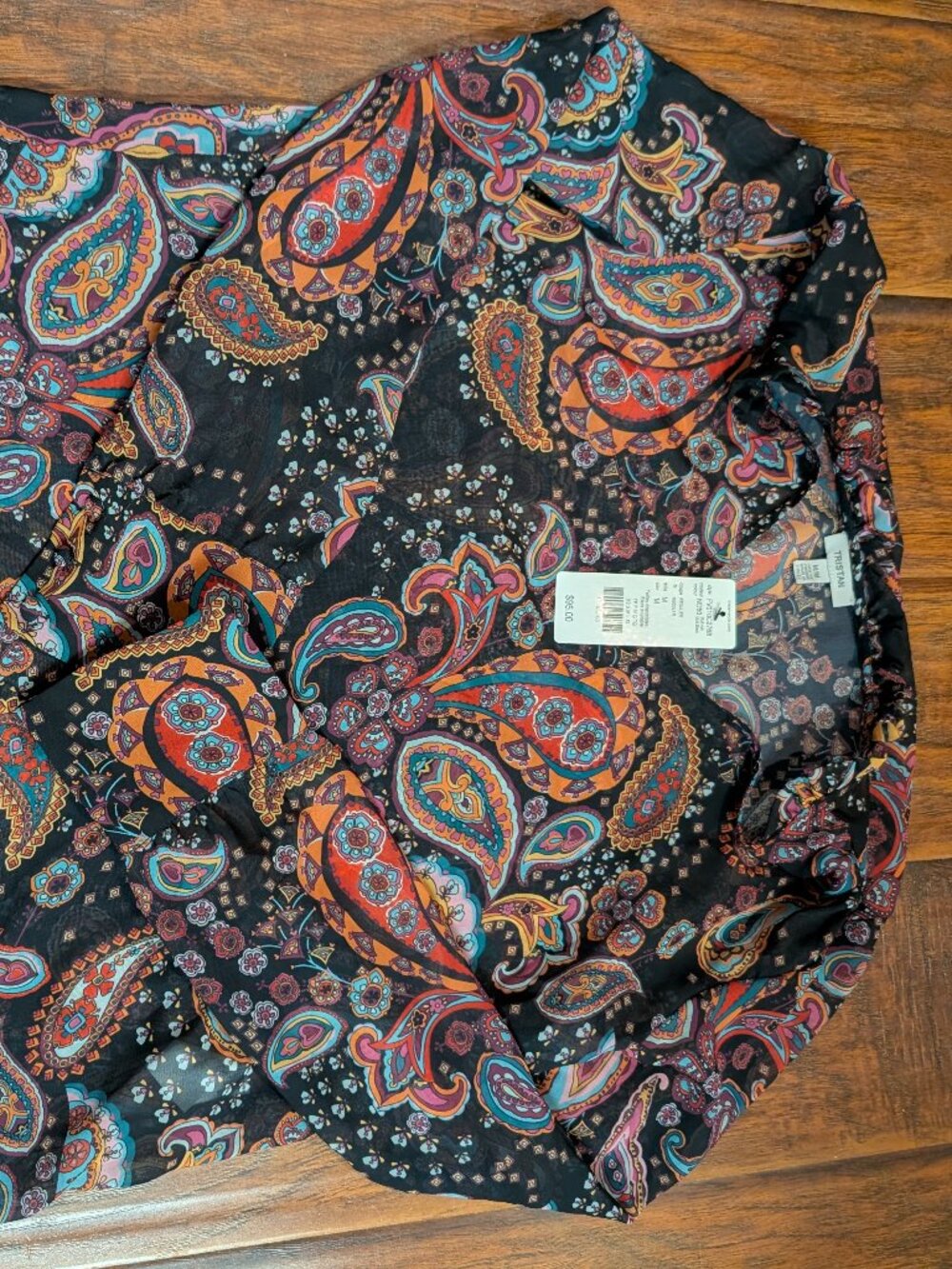 Tristan Paisley Print Blouse NWT Size Medium - Picture 9 of 12